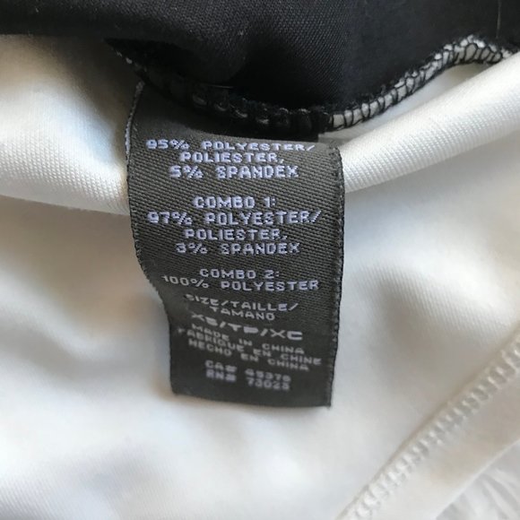 SUZY SHIER Peplum Sleeveless Black White Blouse - Picture 3 of 5